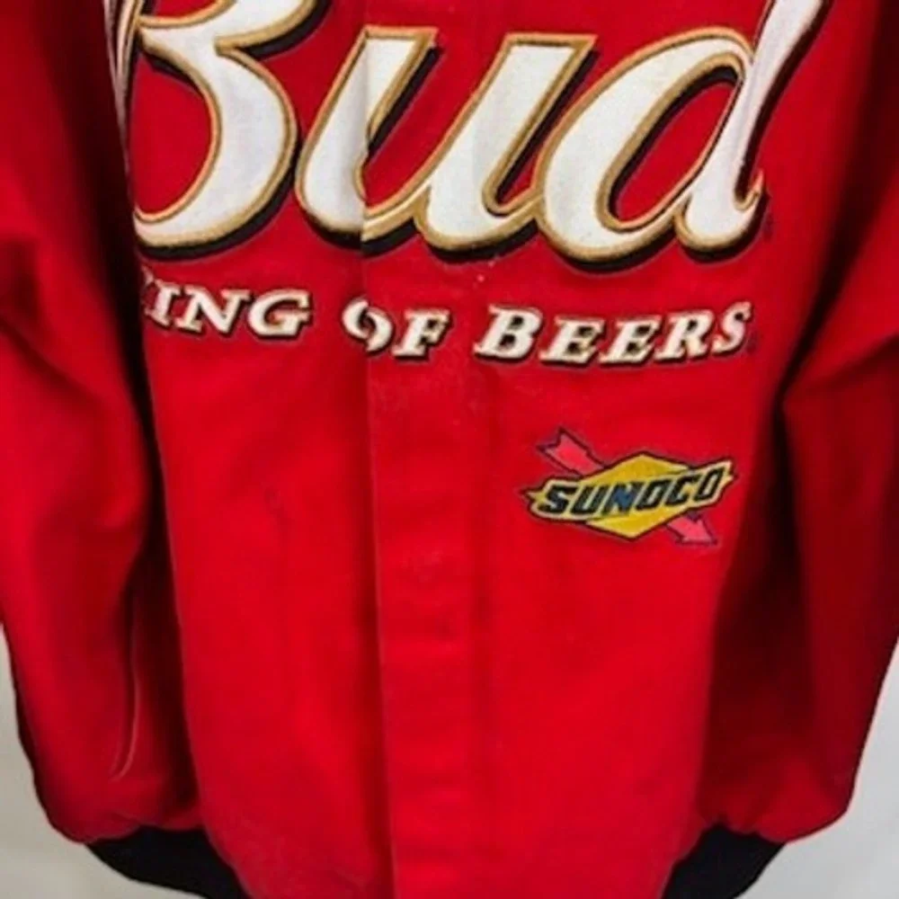 Budweiser Racing Dale Earnhardt Red Jacket Coat Full Zip NASCAR Chase‎ Size XXL